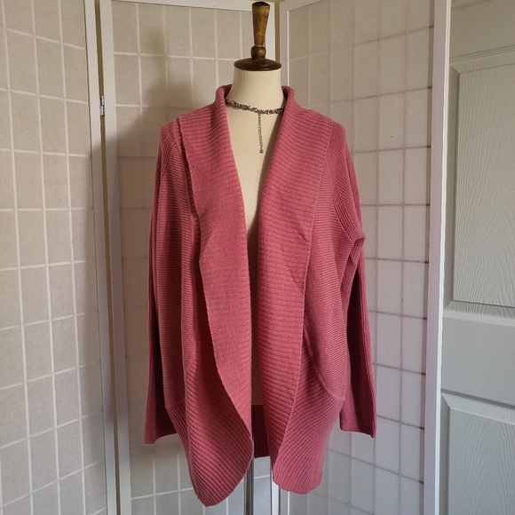 Talbots Sweaters - TALBOTS Wool Pink Open Cardigan Sweater New XL